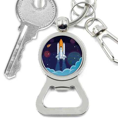 Spaceship Milkyway Galaxy Bottle Opener Key Chain from ArtsNow.com Front