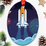 Spaceship Milkyway Galaxy Oval Ornament (Two Sides)