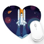 Spaceship Milkyway Galaxy Heart Mousepad