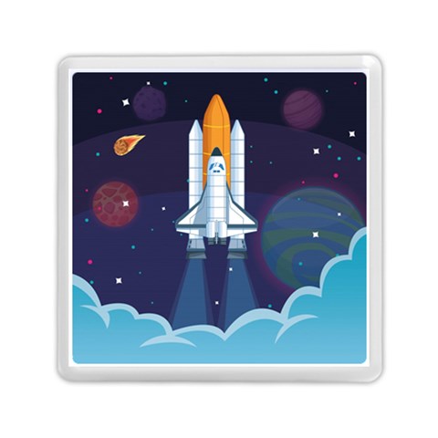 Spaceship Milkyway Galaxy Memory Card Reader (Square) from ArtsNow.com Front