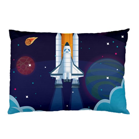 Spaceship Milkyway Galaxy Pillow Case (Two Sides) from ArtsNow.com Front