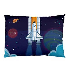 Spaceship Milkyway Galaxy Pillow Case (Two Sides) from ArtsNow.com Back