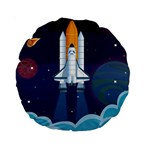 Spaceship Milkyway Galaxy Standard 15  Premium Round Cushions