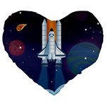 Spaceship Milkyway Galaxy Large 19  Premium Heart Shape Cushions