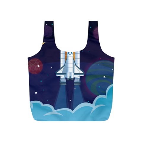 Spaceship Milkyway Galaxy Full Print Recycle Bag (S) from ArtsNow.com Front