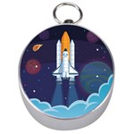 Spaceship Milkyway Galaxy Silver Compasses