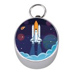 Spaceship Milkyway Galaxy Mini Silver Compasses