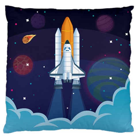 Spaceship Milkyway Galaxy Standard Premium Plush Fleece Cushion Case (One Side) from ArtsNow.com Front