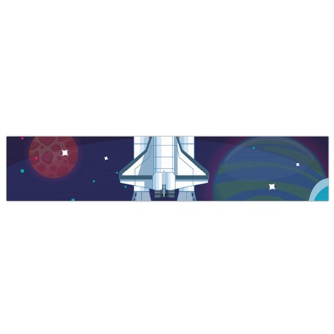 Spaceship Milkyway Galaxy Small Premium Plush Fleece Scarf from ArtsNow.com Front