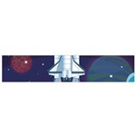 Spaceship Milkyway Galaxy Small Premium Plush Fleece Scarf