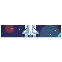 Spaceship Milkyway Galaxy Small Premium Plush Fleece Scarf from ArtsNow.com Back