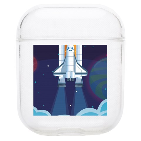 Spaceship Milkyway Galaxy Soft TPU AirPods 1/2 Case from ArtsNow.com Front