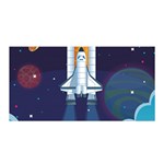 Spaceship Milkyway Galaxy Satin Wrap 35  x 70 