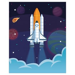Spaceship Milkyway Galaxy Drawstring Pouch (XL) from ArtsNow.com Front