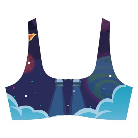 Spaceship Milkyway Galaxy Cross Back Hipster Bikini Set from ArtsNow.com Front