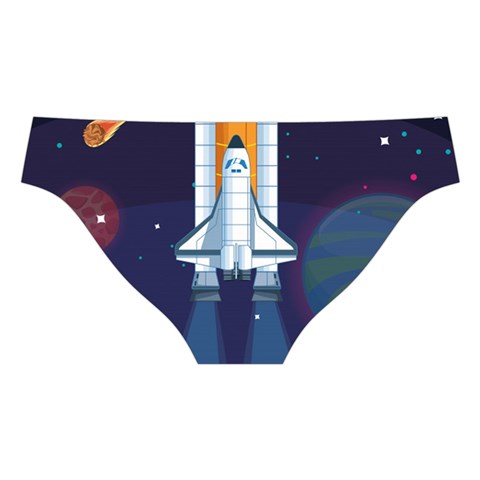 Spaceship Milkyway Galaxy Cross Back Hipster Bikini Set from ArtsNow.com Back Under