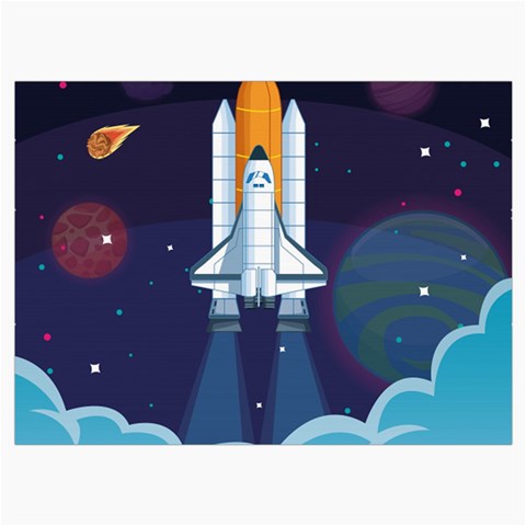 Spaceship Milkyway Galaxy Roll Up Canvas Pencil Holder (M) from ArtsNow.com Front