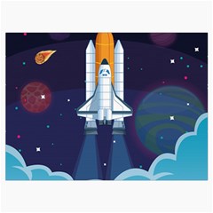 Spaceship Milkyway Galaxy Roll Up Canvas Pencil Holder (M) from ArtsNow.com Front