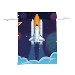 Spaceship Milkyway Galaxy Lightweight Drawstring Pouch (S)