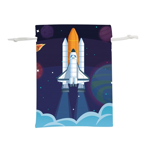 Spaceship Milkyway Galaxy Lightweight Drawstring Pouch (S) from ArtsNow.com Back