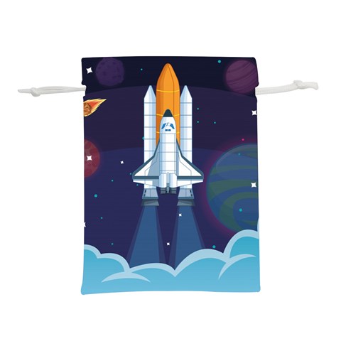 Spaceship Milkyway Galaxy Lightweight Drawstring Pouch (L) from ArtsNow.com Front