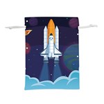 Spaceship Milkyway Galaxy Lightweight Drawstring Pouch (L)