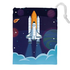 Spaceship Milkyway Galaxy Drawstring Pouch (4XL) from ArtsNow.com Front