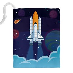 Spaceship Milkyway Galaxy Drawstring Pouch (4XL) from ArtsNow.com Back