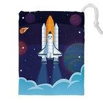 Spaceship Milkyway Galaxy Drawstring Pouch (5XL)