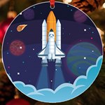 Spaceship Milkyway Galaxy UV Print Acrylic Ornament Round