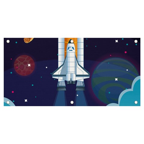 Spaceship Milkyway Galaxy Banner and Sign 4  x 2  from ArtsNow.com Front