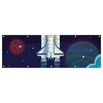 Spaceship Milkyway Galaxy Banner and Sign 12  x 4 