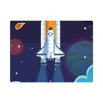 Spaceship Milkyway Galaxy Premium Plush Fleece Blanket (Mini)