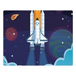 Spaceship Milkyway Galaxy Premium Plush Fleece Blanket (Large)