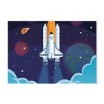 Spaceship Milkyway Galaxy Crystal Sticker (A4)