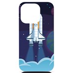 Spaceship Milkyway Galaxy iPhone 14 Pro Black UV Print Case