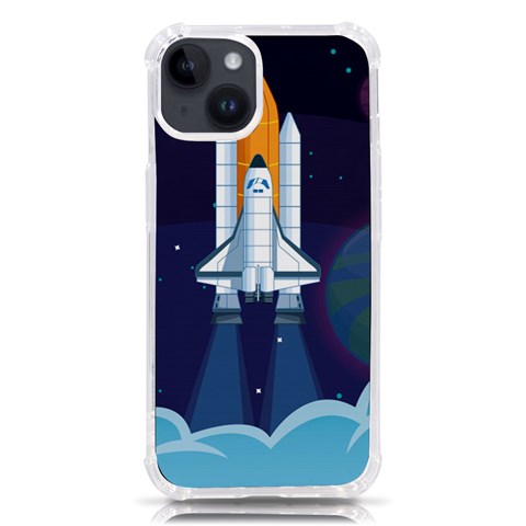 Spaceship Milkyway Galaxy iPhone 14 TPU UV Print Case from ArtsNow.com Front
