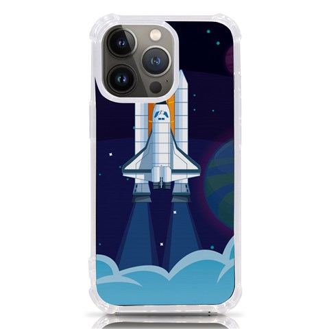 Spaceship Milkyway Galaxy iPhone 13 Pro TPU UV Print Case from ArtsNow.com Front