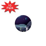 Alien Astronaut Scene 1  Mini Buttons (10 pack) 