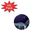 Alien Astronaut Scene 1  Mini Buttons (100 pack) 