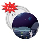Alien Astronaut Scene 2.25  Buttons (10 pack) 