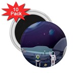 Alien Astronaut Scene 2.25  Magnets (10 pack) 