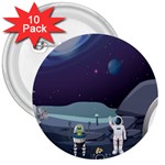 Alien Astronaut Scene 3  Buttons (10 pack) 