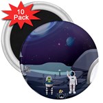 Alien Astronaut Scene 3  Magnets (10 pack) 