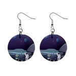 Alien Astronaut Scene Mini Button Earrings