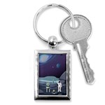 Alien Astronaut Scene Key Chain (Rectangle)