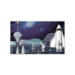 Alien Astronaut Scene Sticker (Rectangular)