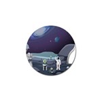 Alien Astronaut Scene Golf Ball Marker (4 pack)
