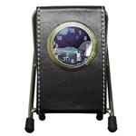 Alien Astronaut Scene Pen Holder Desk Clock