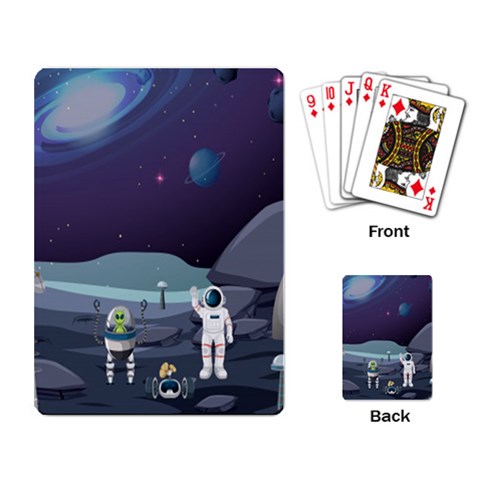 Alien Astronaut Scene Playing Cards Single Design (Rectangle) from ArtsNow.com Back
